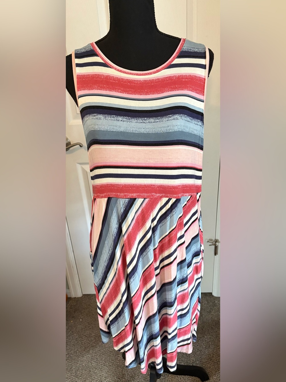 Maurices 24/7 Danskin Dress in Pink, Blue & White Striped